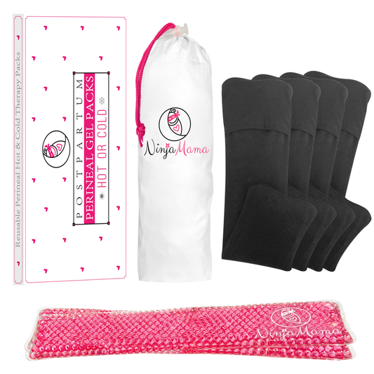 <img src="ninja_mama_perineal_therapy_packs.jpg" alt="Ninja Mama Reusable Perineal Ice and Heat Therapy Packs">